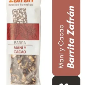 Barritas cereal maní y cacao Zafran  SIN TACC