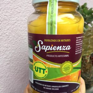 Durazno en Almíbar agroecológico Sapienza. 800 grs.